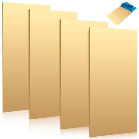 2 قطعة من الألواح النحاسية مقاس 12 × 6 بوصة، مقاس 26 (0.4 مم) ألواح نحاسية سمك مرفقة بفيلم لوحات منقوشة حشوات معدنية صفائح معدنية رفيعة للحرف اليدوية DIY نماذج مجوهرات وهوايات الديكور in Kuwait