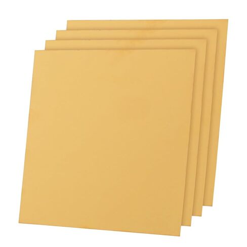 4PCS Brass Sheet, 4" x 4", 24 Gauge(0.5mm) Thickness, No Scratches, Film Attached Brass Plates in Kuwait