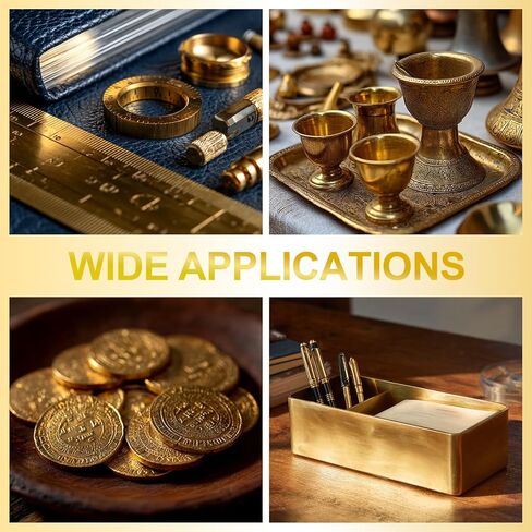 4PCS Brass Sheet, 4" x 4", 24 Gauge(0.5mm) Thickness, No Scratches, Film Attached Brass Plates in Kuwait