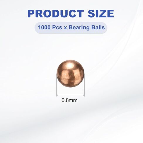 uxcell 1000 Pcs Bearing Balls, 0.8mm Diameter Precision Solid Copper Bearing Balls Pure Copper Spheres for Machinery, Automotive, and DIY (T2 Copper) in Saudi Arabia