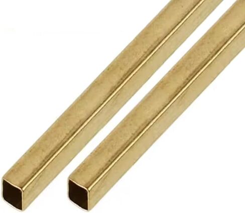 2Pcs Brass Square Tubes - 10 * 10mm (0.039" Wall Thickness, 9.8" Length) - Solid Brass Hollow Square Tube for DIY, Craft, Structural Support, and Decorative Projects in Saudi Arabia