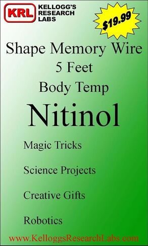 Kellogg's Research Labs, Body Temp 95°F (35°C), 0.020" (0.5mm) Shape Memory Nitinol wire, 5 feet in Saudi Arabia