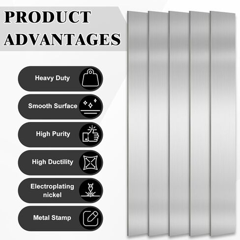 5 قطع من شرائط النيكل النقي، ورقة الأنود 0.04 × 1 × 6 بوصة طقم طلاء للطلاء الكهربائي وتجربة الطلاء بنفسك in Kuwait