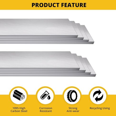 5 Pack 1095 Steel Flat Stock Bar,12" x 2" x 1/8" Perfect Knife Making Steel Barstock for Hobbyist and Professional Use,High Carbon Steel with Strict Quality Standards for DIY Knife Making in Saudi Arabia