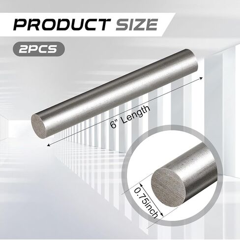 Gisafai 2 Pcs 3/4" Diameter Carbon Steel Round Rod Bar 6" Length Solid Hot Rolled A36 Mild Applied Gear Shaft DIY Models Metal Working for Machining Fabrication in Saudi Arabia
