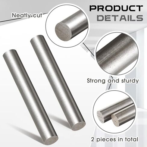 Gisafai 2 Pcs 3/4" Diameter Carbon Steel Round Rod Bar 6" Length Solid Hot Rolled A36 Mild Applied Gear Shaft DIY Models Metal Working for Machining Fabrication in Saudi Arabia
