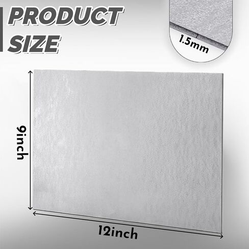 6 Pack 16 Gauge Steel Sheet, 12'' x 9'' Cold Rolled Mild Metal Plates for Crafting, 1.5mm Thick Weldable Carbon Steel Panels for Professional, Industrial, DIY Projects, Unpolished Finish in Saudi Arabia
