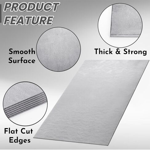 6 Pack 16 Gauge Steel Sheet, 12'' x 9'' Cold Rolled Mild Metal Plates for Crafting, 1.5mm Thick Weldable Carbon Steel Panels for Professional, Industrial, DIY Projects, Unpolished Finish in Saudi Arabia