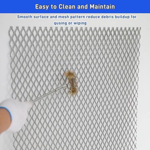 قطعتان من الصفائح المعدنية الموسعة الفولاذية المسطحة 48 × 24 بوصة، 11 ورقة شبكية فولاذية ملفوفة على البارد سميكة لشواء الشواء، صفائح معدنية مثقوبة شاشة شبكية للمدخنين ومشاريع DIY في الأماكن المغلقة والخارجية in Kuwait