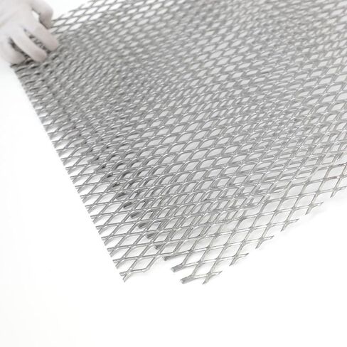 قطعتان من الصفائح المعدنية الموسعة الفولاذية المسطحة 48 × 24 بوصة، 11 ورقة شبكية فولاذية ملفوفة على البارد سميكة لشواء الشواء، صفائح معدنية مثقوبة شاشة شبكية للمدخنين ومشاريع DIY في الأماكن المغلقة والخارجية in Kuwait