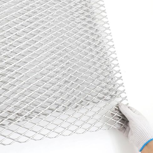 قطعتان من الصفائح المعدنية الموسعة الفولاذية المسطحة 48 × 24 بوصة، 11 ورقة شبكية فولاذية ملفوفة على البارد سميكة لشواء الشواء، صفائح معدنية مثقوبة شاشة شبكية للمدخنين ومشاريع DIY في الأماكن المغلقة والخارجية in Kuwait