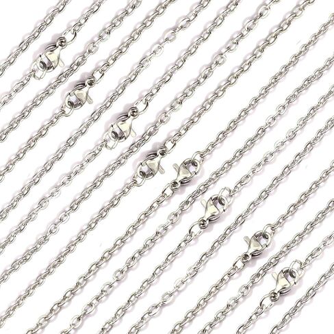 Bulk Necklace Chains for Jewelry Making - 30PCS Stainless Steel Link with Lobster Clasps DIY Links - 18 Inches Gold in Saudi Arabia