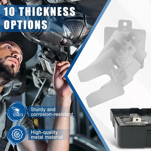 Stainless Steel Shim Kit - 100 Pcs (10 Sizes, 10 Pcs Each), 2"x2" Slotted Metal Shims for Leveling, Motor Alignment, Industrial Assortment with Storage Box for Machinist, Shop in Kuwait