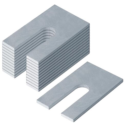 12 Pack 3" x 2" Steel Metal Flat Horseshoe Shim Washers for 3/4" Bolts, 1/8" Thick, Leveling Shims in Saudi Arabia