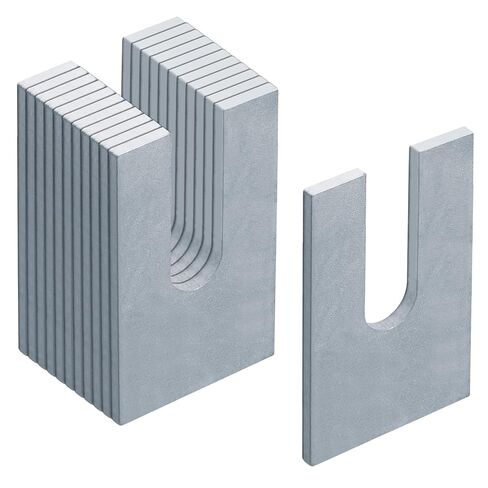 12 Pack 3" x 2" Steel Metal Flat Horseshoe Shim Washers for 3/4" Bolts, 1/8" Thick, Leveling Shims in Saudi Arabia