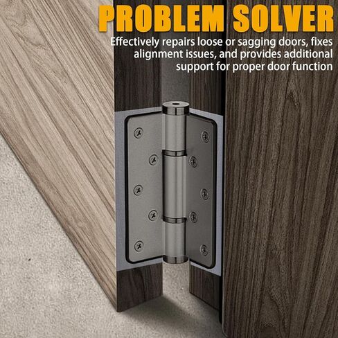 10 عبوات من المفصلات الفولاذية المطلية بطبقة نهائية من الحشوات لمجموعة إصلاح مفصلات الأبواب، 4-1/2 بوصة × 1-5/8 بوصة، 16 مقياس، لمسة نهائية رمادية in Kuwait