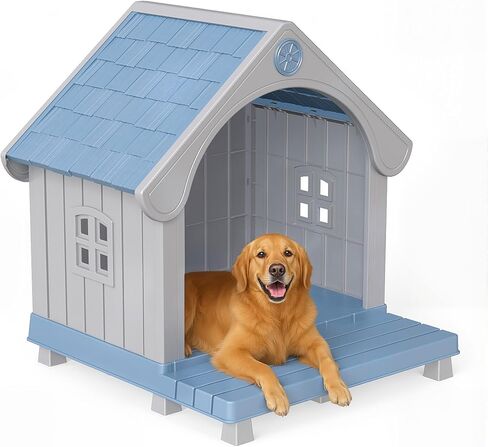 DRATO Dog House Indoor Outdoor - Weather-Resistant Resin Pet Shelter for Patio, Porch, Living Room in Saudi Arabia