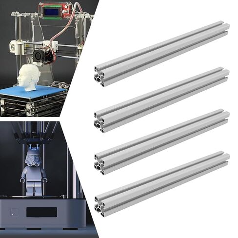 4 قطع من الألومنيوم 4040 T-Slot 0.5M فضي، إطار ألومنيوم مقذوف لمشاريع DIY، أقواس السكك الحديدية الصناعية T-Slot، 4040 بثق ألومنيوم لإطارات طاولة العمل، حوامل طابعة ثلاثية الأبعاد in Kuwait