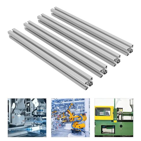 4 قطع من الألومنيوم 4040 T-Slot 0.5M فضي، إطار ألومنيوم مقذوف لمشاريع DIY، أقواس السكك الحديدية الصناعية T-Slot، 4040 بثق ألومنيوم لإطارات طاولة العمل، حوامل طابعة ثلاثية الأبعاد in Kuwait