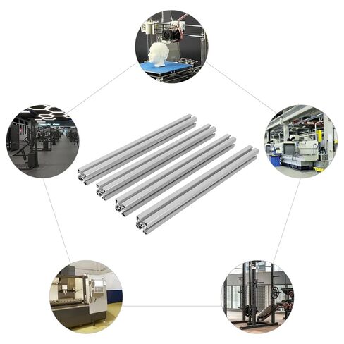 4 قطع من الألومنيوم 4040 T-Slot 0.5M فضي، إطار ألومنيوم مقذوف لمشاريع DIY، أقواس السكك الحديدية الصناعية T-Slot، 4040 بثق ألومنيوم لإطارات طاولة العمل، حوامل طابعة ثلاثية الأبعاد in Kuwait