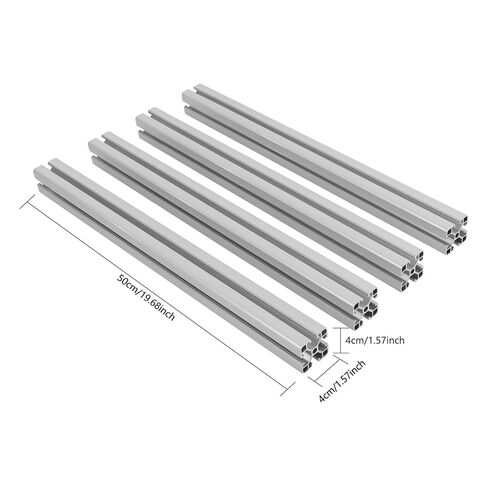 4 قطع من الألومنيوم 4040 T-Slot 0.5M فضي، إطار ألومنيوم مقذوف لمشاريع DIY، أقواس السكك الحديدية الصناعية T-Slot، 4040 بثق ألومنيوم لإطارات طاولة العمل، حوامل طابعة ثلاثية الأبعاد in Kuwait