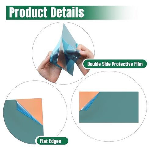 Copper Sheet Metal, 4" x 8" 16 Gauge (1.5mm Thick) Copper Plate, 99.9% Pure Copper for DIY, Jewelry Making, Electrical, Crafting, Repair, Industrial Use (1 Pack) in Kuwait