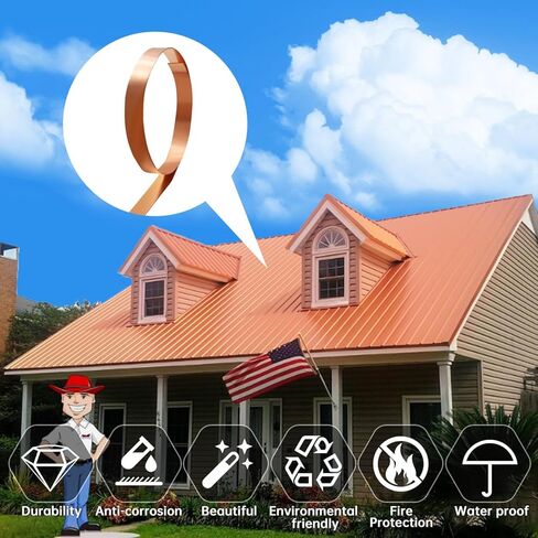 Copper Sheet Roll, 1000x25x1mm Copper Flashing Roll, 18 Gauge Thick Pure Copper Plate & Strip for Roofing, DIY Projects, House Repair, Crafts and Metal Working in Saudi Arabia