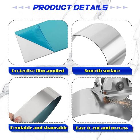 304 Stainless Steel Flat Bar, 1/8" Thick × 1-1/2" Wide × 36" Long, Brushed Finishing Trim Strips Sheet for DIY Craft Making, Trim & Fabrication in Kuwait