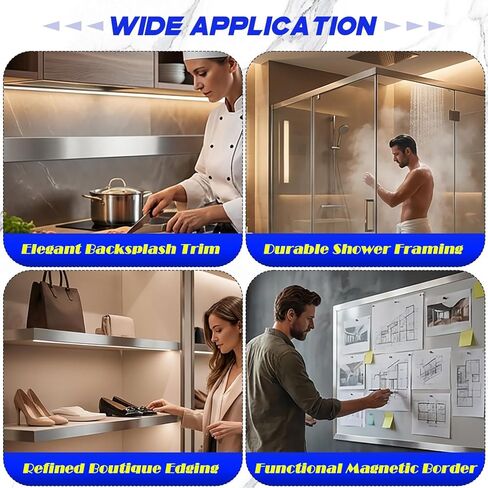 304 Stainless Steel Flat Bar, 1/8" Thick × 1-1/2" Wide × 36" Long, Brushed Finishing Trim Strips Sheet for DIY Craft Making, Trim & Fabrication in Kuwait