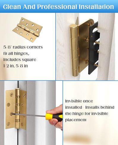 20PCS 4 Inch Door Hinge Shims, Universal Fit for 3.5" Hinges - Can Be Trimmed, 0.05 Inch Thickness in Kuwait