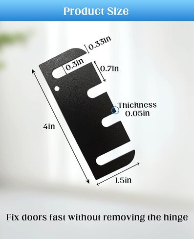 20PCS 4 Inch Door Hinge Shims, Universal Fit for 3.5" Hinges - Can Be Trimmed, 0.05 Inch Thickness in Kuwait