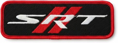 Dodge SRT Rhombus Logo Embroidered Patch 4.5 inch x 1.5 inch | Heat Seal Patch for Clothes, Jean Jacket, Black Backpack, Hat, Jackets, and More in Kuwait