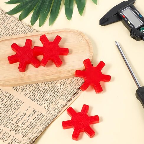 Flexible L095 NBR Rubber Spider Insert, Flexible Solid Spider Center Inserts, Compatible with Lovejoy Martin L Jaw Coupling Set(Red, 4 PCS, L-90/95) in Saudi Arabia