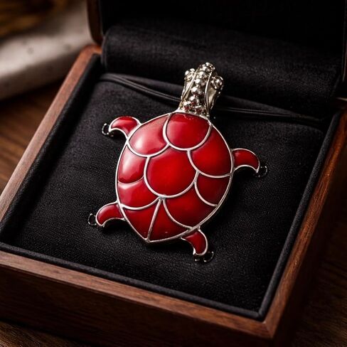 925 Antiqued Sterling Silver Paua Shell, Coral or Mother of Pearl Inlay Sea Turtle Convertible Pendant to Brooch (Pin) in Kuwait