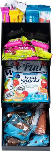 Condiment Holder Stand - 3 Tier Compartment for Condiments, Sauce Packets, and Coffee Station Organizer for Bar, Restaurant, Cafe, Home - Black Acrylic Caddy Storage Rack in Kuwait