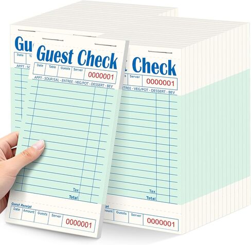 4 Pack Pink Guest Checks Books for Servers Server Note Pads, Waiter Checkbook, Waitress Notepad for Restaurants, Paper Checks 50 Sheets/Pack, 200 Total Tickets in Kuwait