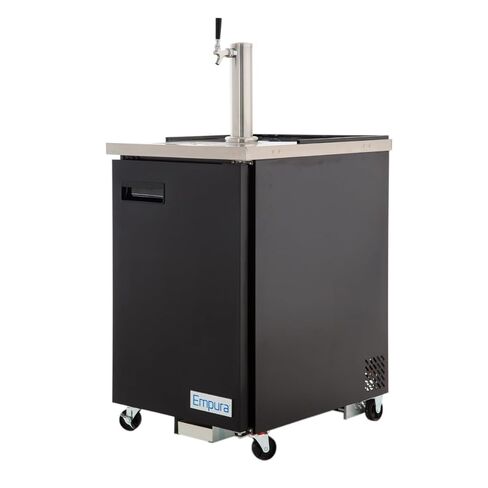 Empura 24" Single Tap Beer Dispenser | Commercial Direct Draw Draft Kegerator for Restaurant Pub Bar | (1) 1/2 Keg Capacity, 24.1"W x 32"D x 36.2"H, Stainless Steel Faucet Countertop, Black, 115v in Kuwait