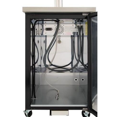 Empura 24" Single Tap Beer Dispenser | Commercial Direct Draw Draft Kegerator for Restaurant Pub Bar | (1) 1/2 Keg Capacity, 24.1"W x 32"D x 36.2"H, Stainless Steel Faucet Countertop, Black, 115v in Kuwait