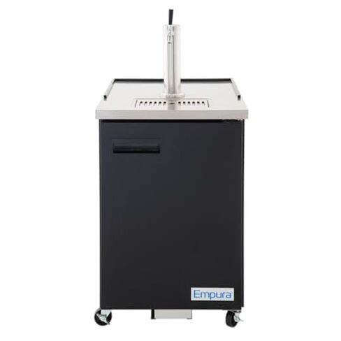 Empura 24" Single Tap Beer Dispenser | Commercial Direct Draw Draft Kegerator for Restaurant Pub Bar | (1) 1/2 Keg Capacity, 24.1"W x 32"D x 36.2"H, Stainless Steel Faucet Countertop, Black, 115v in Kuwait
