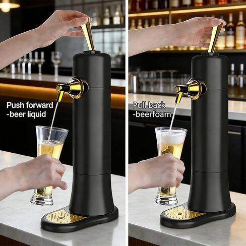 موزع بيرة مسودة، Kegerator بيرة، صب مسودة وغطاء إسفنجي فائق النعومة، موزع بيرة مشروبات كحولية على سطح الطاولة للحانات المنزلية، Kegerator صغير مناسب للعلب والزجاجات، للرجال والزوج in Kuwait