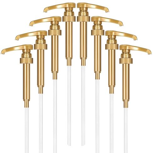 6 Pack Coffee Syrup Pump - Syrup Pump Dispenser for 750ml Bottles |Gold Syrup Pumps for Coffee Bar, Fits Top Brands Syrup Bottles |No Leak Lock Pump for Syrup Bottle |Portion Control Coffee Syrup Pump in Saudi Arabia