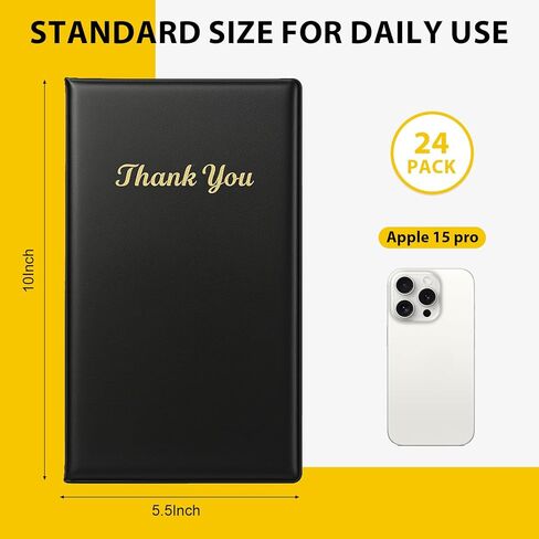 24Pcs Server Books for Waitress, PVC Waiter Book Guest Check Holder Check Presenters for Restaurants in Kuwait