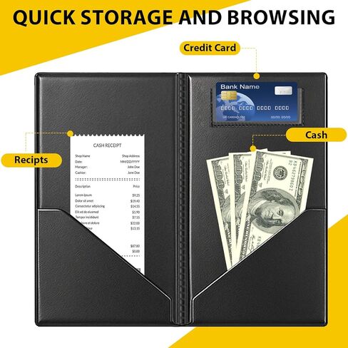 24Pcs Server Books for Waitress, PVC Waiter Book Guest Check Holder Check Presenters for Restaurants in Kuwait