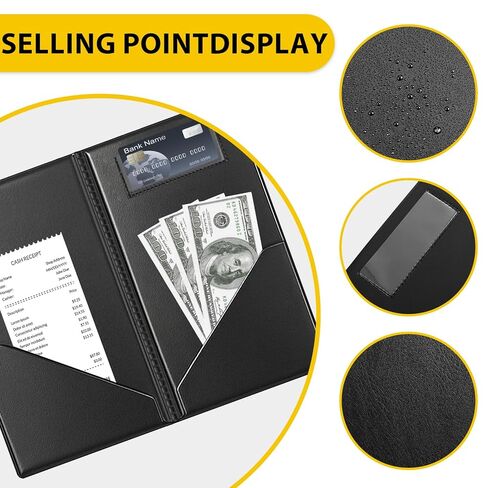 24Pcs Server Books for Waitress, PVC Waiter Book Guest Check Holder Check Presenters for Restaurants in Kuwait