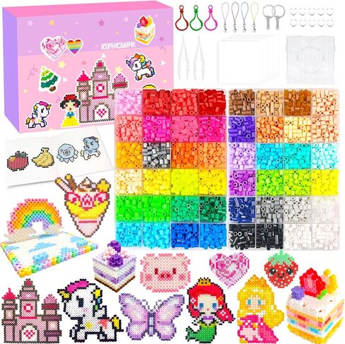 KIFHCMPR 5mm Fuse Beads Kit -72 Colors Craft Set for Kid.Fuse Beads Set with Pegboards, Ironing Papers and Accessories,Fuse Beads 4 Boxes, DIY Art Crafts Decoration Christmas Birthday Gift for Girls in Saudi Arabia
