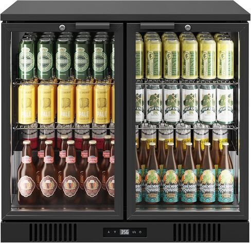 مالفي 7.6 قدم مكعب. قدم. ثلاجة مشروبات بباب زجاجي مزدوج ومبرد للبار الخلفي، مبرد للبار الخلفي أسفل العداد مع تحكم رقمي في درجة الحرارة، وإضاءة LED، وقفل، للبار والمطعم in Kuwait