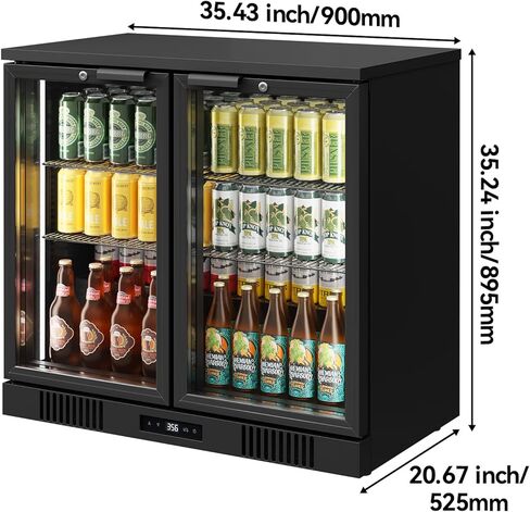 مالفي 7.6 قدم مكعب. قدم. ثلاجة مشروبات بباب زجاجي مزدوج ومبرد للبار الخلفي، مبرد للبار الخلفي أسفل العداد مع تحكم رقمي في درجة الحرارة، وإضاءة LED، وقفل، للبار والمطعم in Kuwait