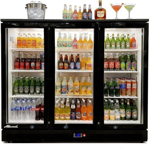 ثلاجة تبريد شريط خلفي، ثلاجة عرض تجارية بحجم 13 قدمًا مكعبًا، مبرد مضغوط تحت الطاولة، ثلاجة بيرة مع ضوء LED ورفوف قابلة للتعديل، موافقة ETL (باب مفصلي) in Kuwait