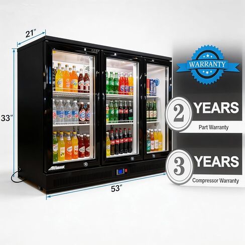 ثلاجة تبريد شريط خلفي، ثلاجة عرض تجارية بحجم 13 قدمًا مكعبًا، مبرد مضغوط تحت الطاولة، ثلاجة بيرة مع ضوء LED ورفوف قابلة للتعديل، موافقة ETL (باب مفصلي) in Kuwait