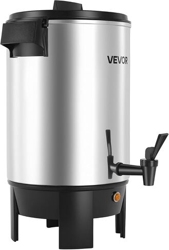 VEVOR Commercial Coffee Urn, 30 Cup 152oz Hot Beverage Dispenser with Dripless Faucet, 1090W Quick-Brewing Coffee Maker, Automatic Temperature Control, for Catering, Party, Church & Restaurant in Saudi Arabia